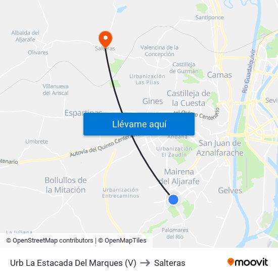 Urb La Estacada Del Marques (V) to Salteras map