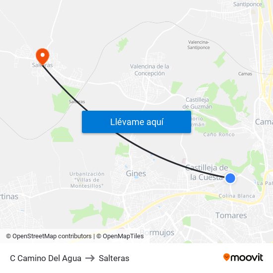 C Camino Del Agua to Salteras map