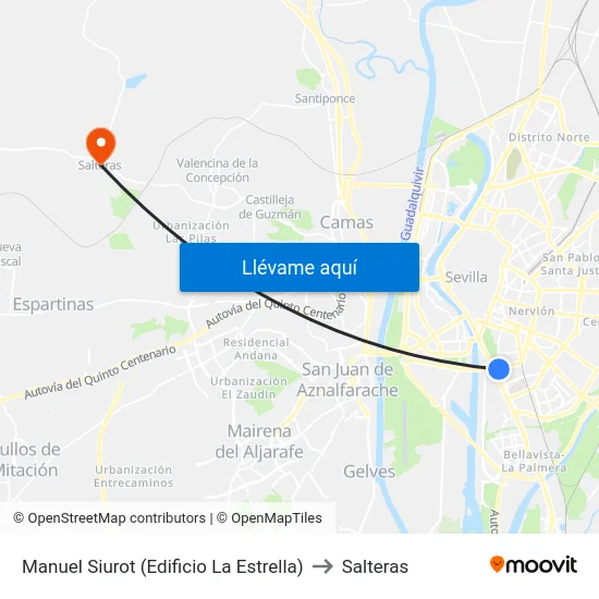 Manuel Siurot (Edificio La Estrella) to Salteras map