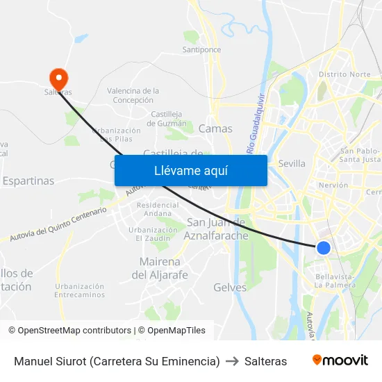 Manuel Siurot (Carretera Su Eminencia) to Salteras map