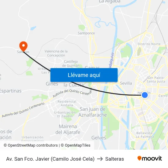 Av. San Fco. Javier (Camilo José Cela) to Salteras map