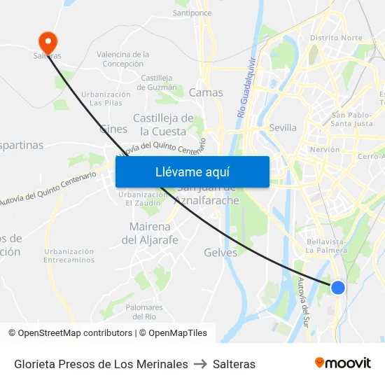 Glorieta Presos de Los Merinales to Salteras map
