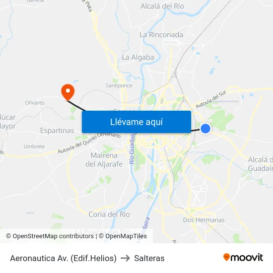 Aeronautica  Av. (Edif.Helios) to Salteras map