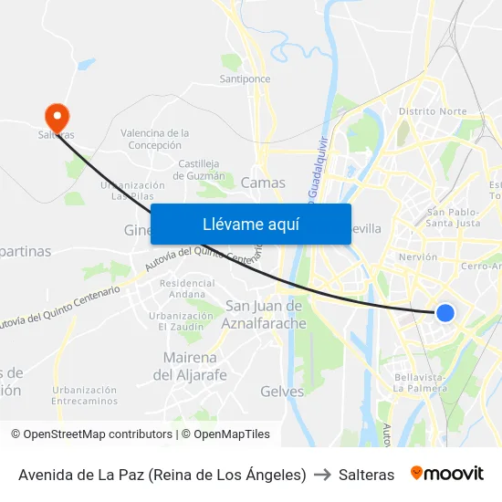 Avenida de La Paz (Reina de Los Ángeles) to Salteras map