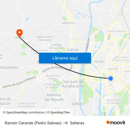 Ramón Carande (Pedro Salinas) to Salteras map