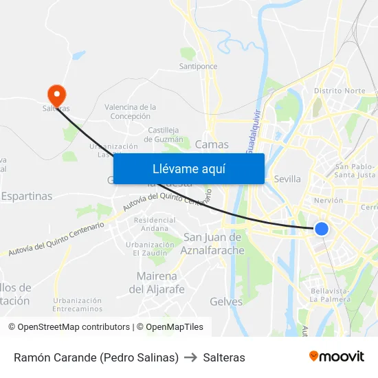 Ramón Carande (Pedro Salinas) to Salteras map