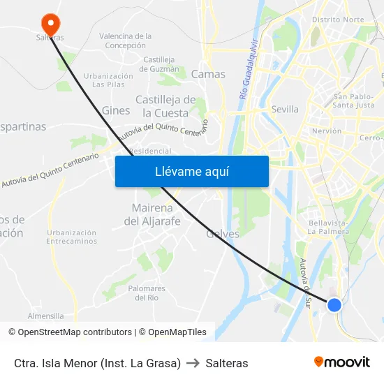 Ctra. Isla Menor (Inst. La Grasa) to Salteras map