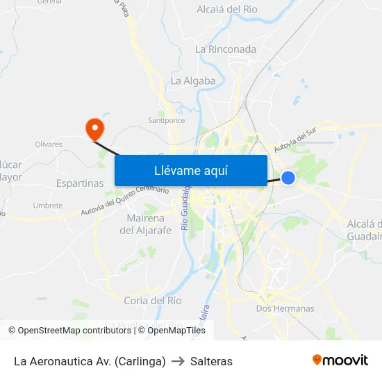 La Aeronautica  Av. (Carlinga) to Salteras map