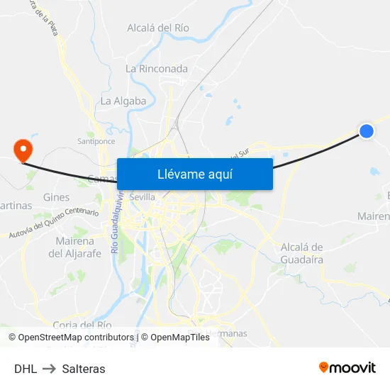 DHL to Salteras map