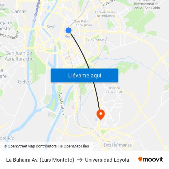 La Buhaira  Av. (Luis Montoto) to Universidad Loyola map