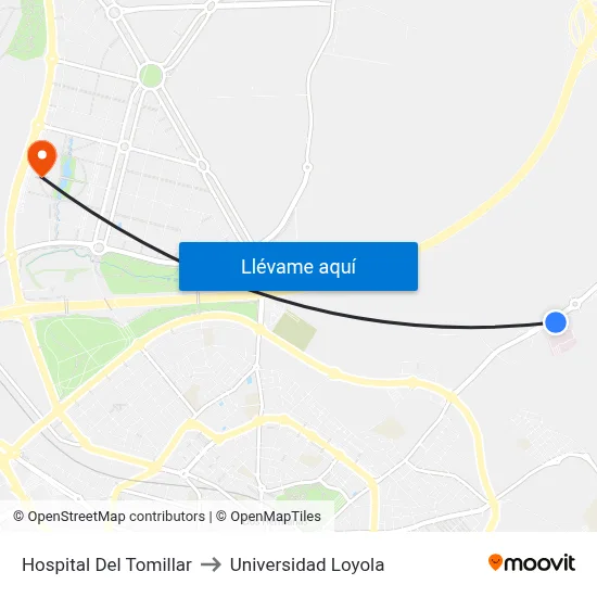Hospital Del Tomillar to Universidad Loyola map