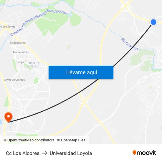 Cc Los Alcores to Universidad Loyola map