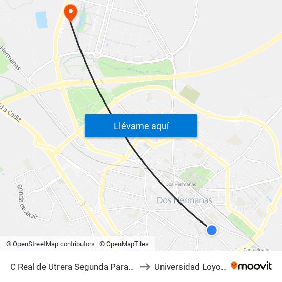 C Real de Utrera Segunda Parada to Universidad Loyola map