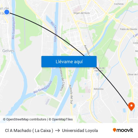 Cl A Machado ( La Caixa ) to Universidad Loyola map