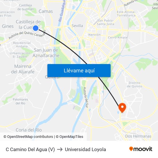 C Camino Del Agua (V) to Universidad Loyola map