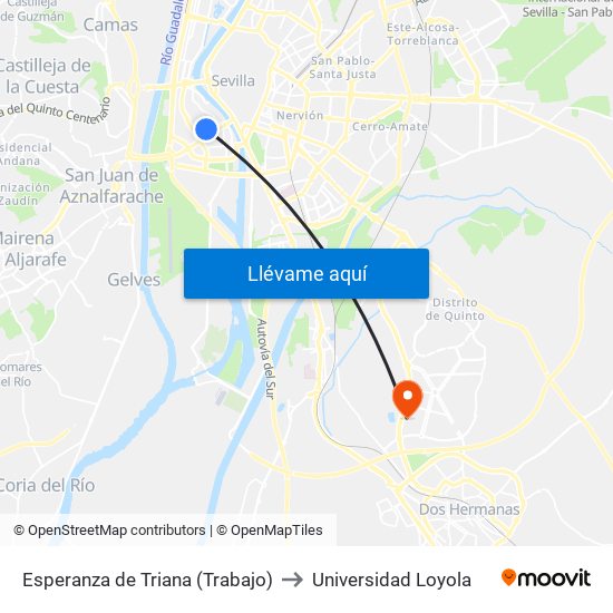 Esperanza de Triana (Trabajo) to Universidad Loyola map