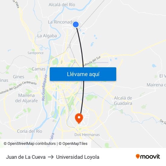 Juan de La Cueva to Universidad Loyola map