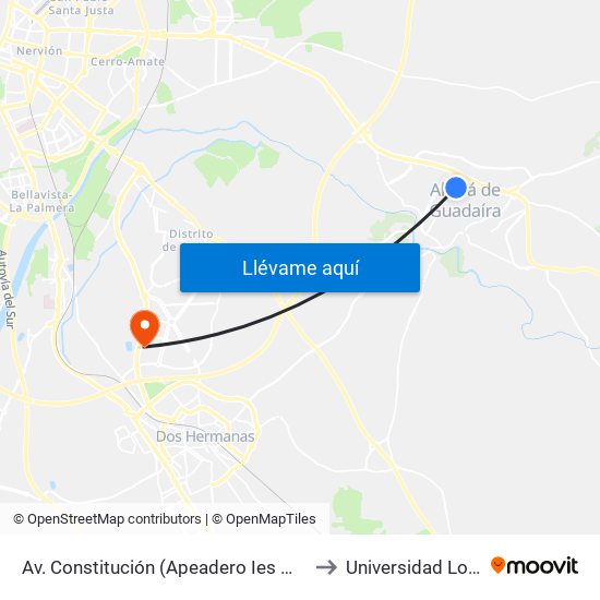 Av. Constitución (Apeadero Ies Monroy) to Universidad Loyola map