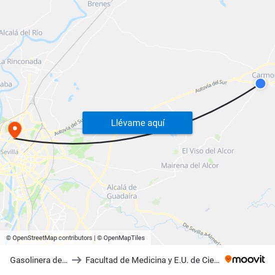 Gasolinera de Entrada to Facultad de Medicina y E.U. de Ciencias de La Salud map