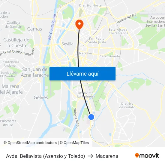 Avda. Bellavista (Asensio y Toledo) to Macarena map