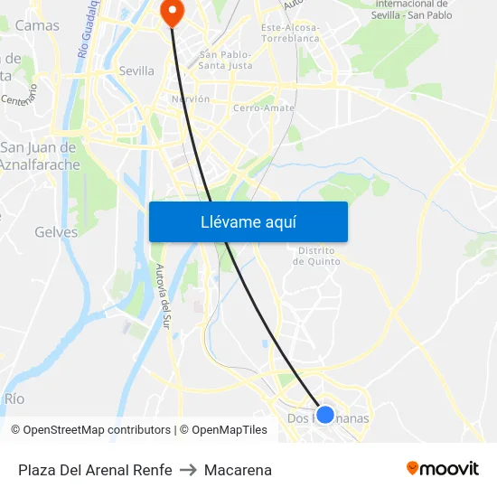 Plaza Del Arenal Renfe to Macarena map