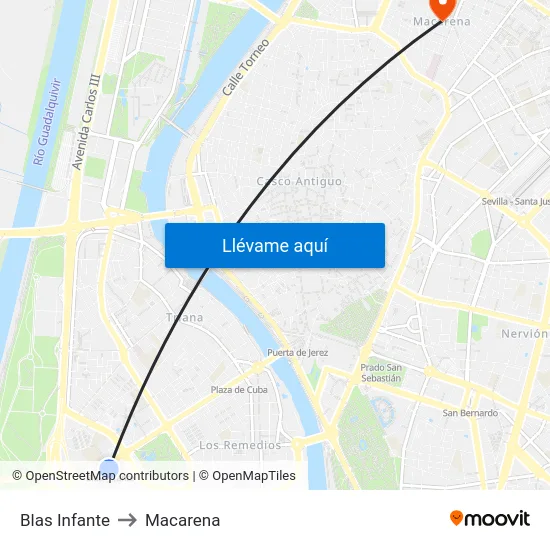 Blas Infante to Macarena map