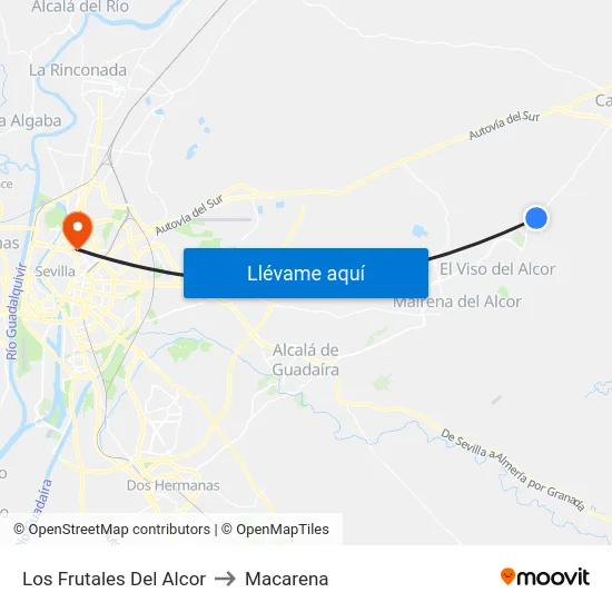 Los Frutales Del Alcor to Macarena map