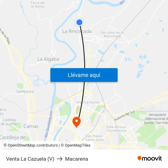 Venta La Cazuela (V) to Macarena map