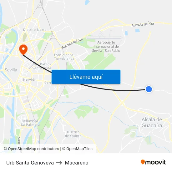 Urb Santa Genoveva to Macarena map