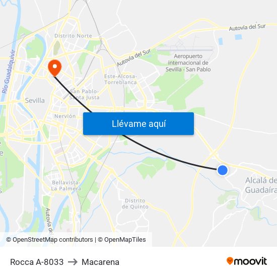 Rocca A-8033 to Macarena map