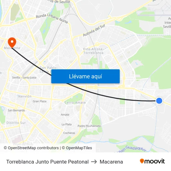 Torreblanca Junto Puente Peatonal to Macarena map