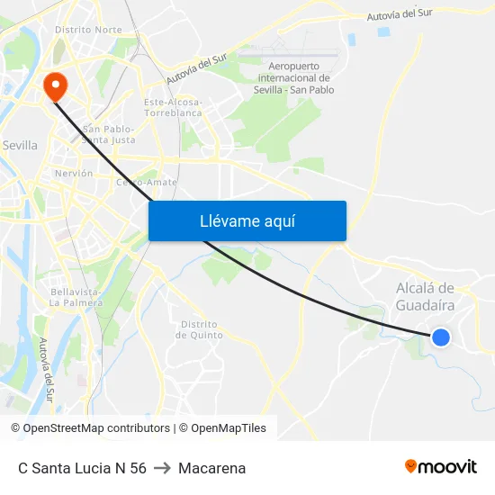 C Santa Lucia N 56 to Macarena map