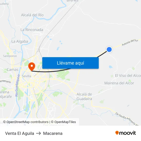 Venta El Aguila to Macarena map