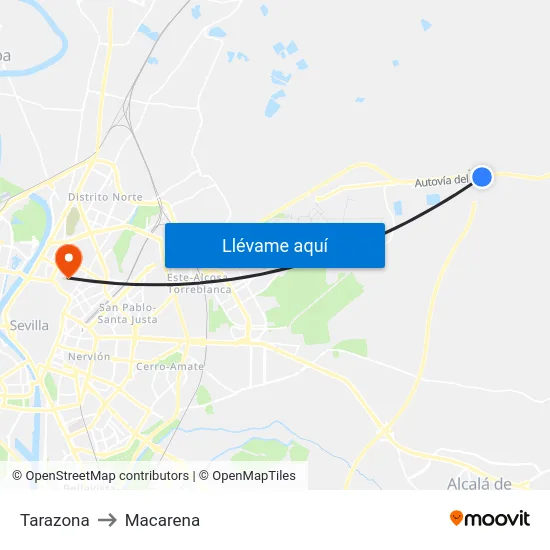 Tarazona to Macarena map