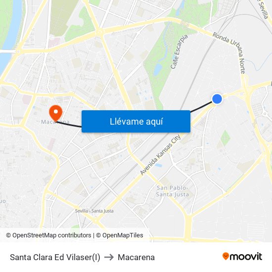 Santa Clara Ed Vilaser(I) to Macarena map