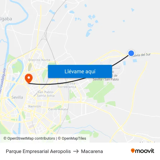 Parque Empresarial Aeropolis to Macarena map