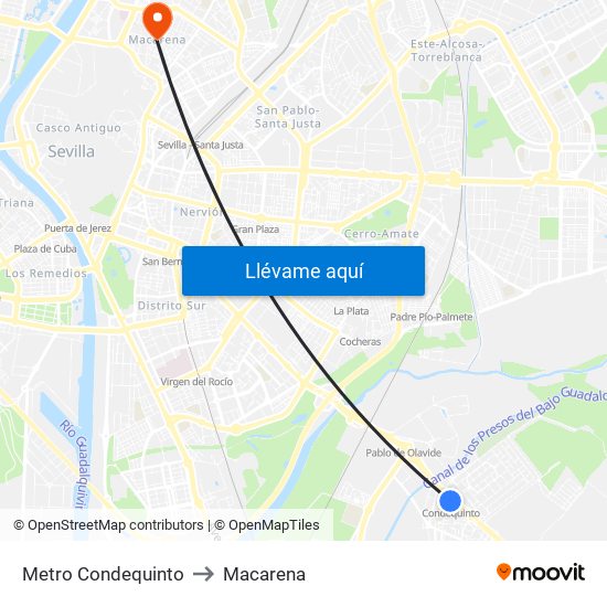 Metro Condequinto to Macarena map