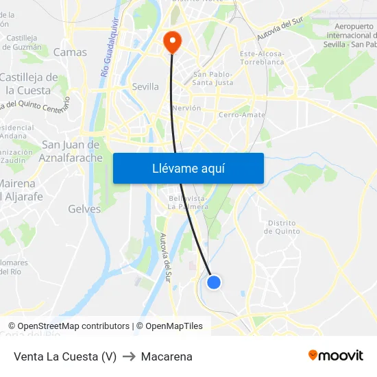 Venta La Cuesta (V) to Macarena map