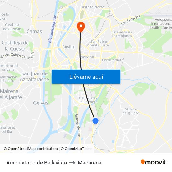 Ambulatorio de Bellavista to Macarena map