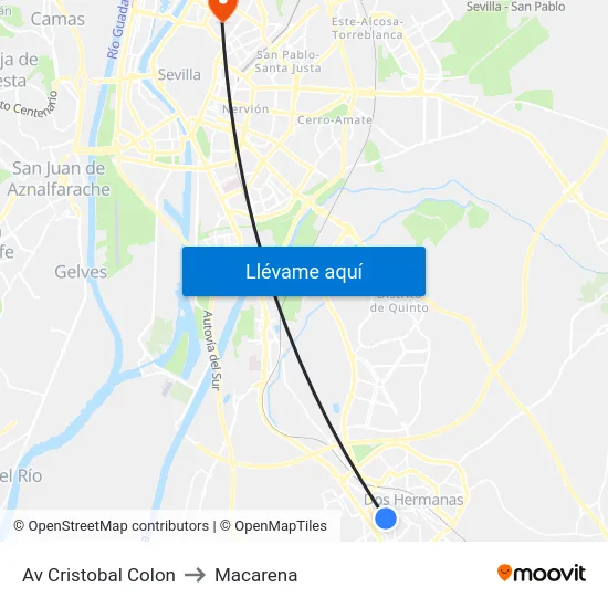 Av Cristobal Colon to Macarena map
