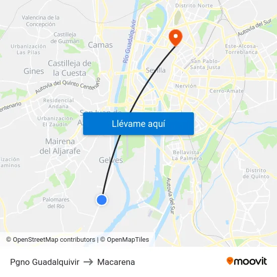 Pgno Guadalquivir to Macarena map