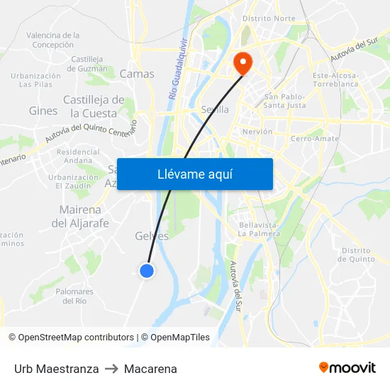 Urb Maestranza to Macarena map