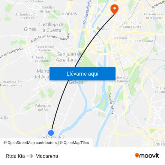 Rtda Kia to Macarena map