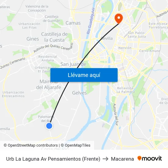 Urb La Laguna Av Pensamientos (Frente) to Macarena map