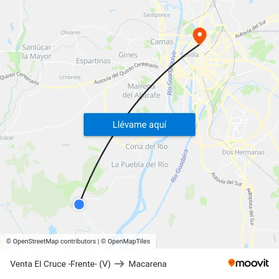 Venta El Cruce -Frente- (V) to Macarena map