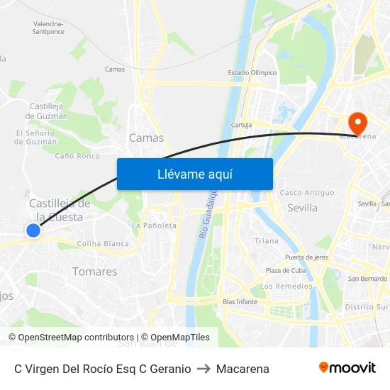 C Virgen Del Rocío Esq C Geranio to Macarena map