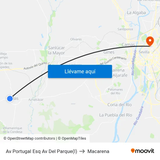 Av Portugal Esq Av Del Parque(I) to Macarena map