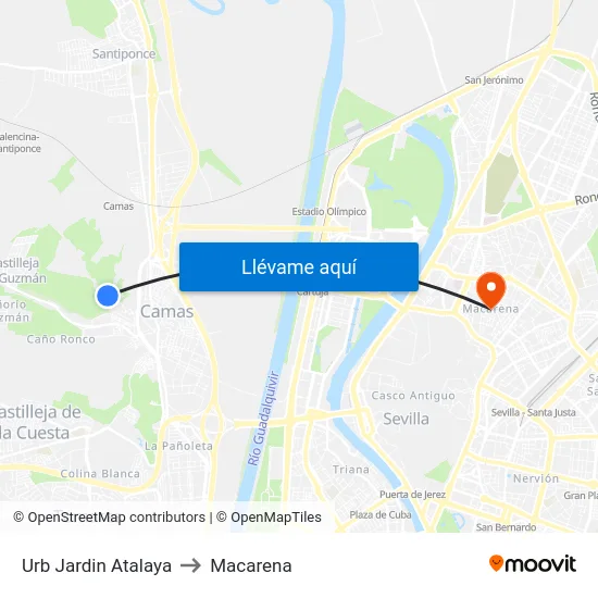 Urb Jardin Atalaya to Macarena map