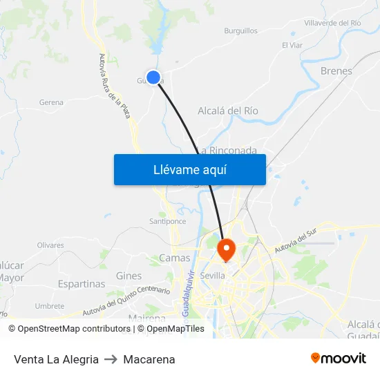 Venta La Alegria to Macarena map