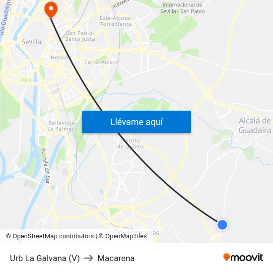 Urb La Galvana (V) to Macarena map